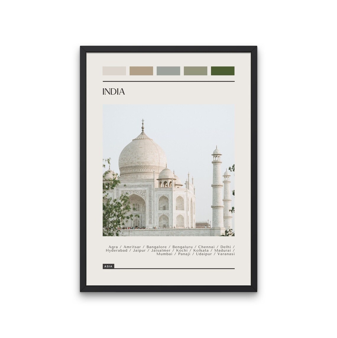 Taj Mahal India Agra Marble Wonder Travel Photography Poster