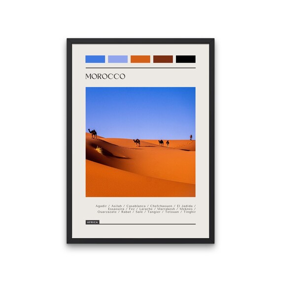 Morocco Color Block Travel Poster