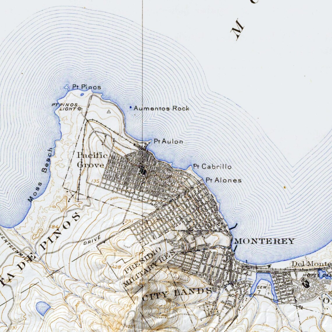 Monterey Bay California Vintage Coastal Topographic Map Art Print - Image 3