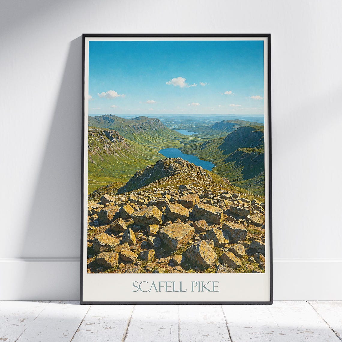 Scafell Pike Summit View Poster Lake District Print Englands Highest Point Art Cumbria Panoramic