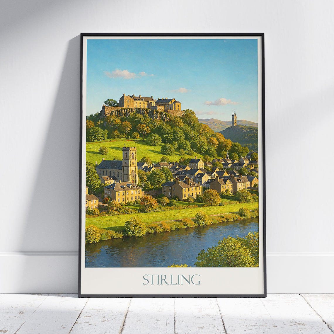 Stirling Castle River Forth Historic Scottish Town Travel Poster