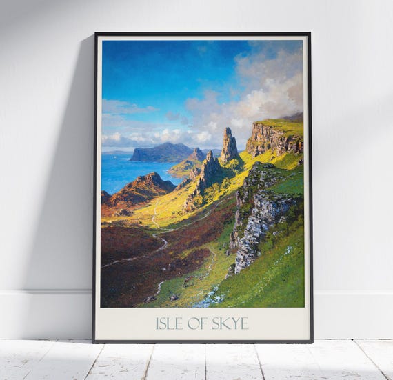 Isle Of Skye Travel Print Quiraing Poster Travel Wall Art Home Decor Gift Personalized Framed