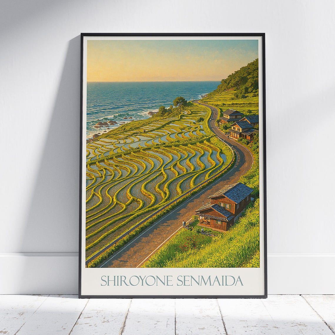 Shiroyone Senmaida Rice Terraces Japan Coastal Sunset Poster