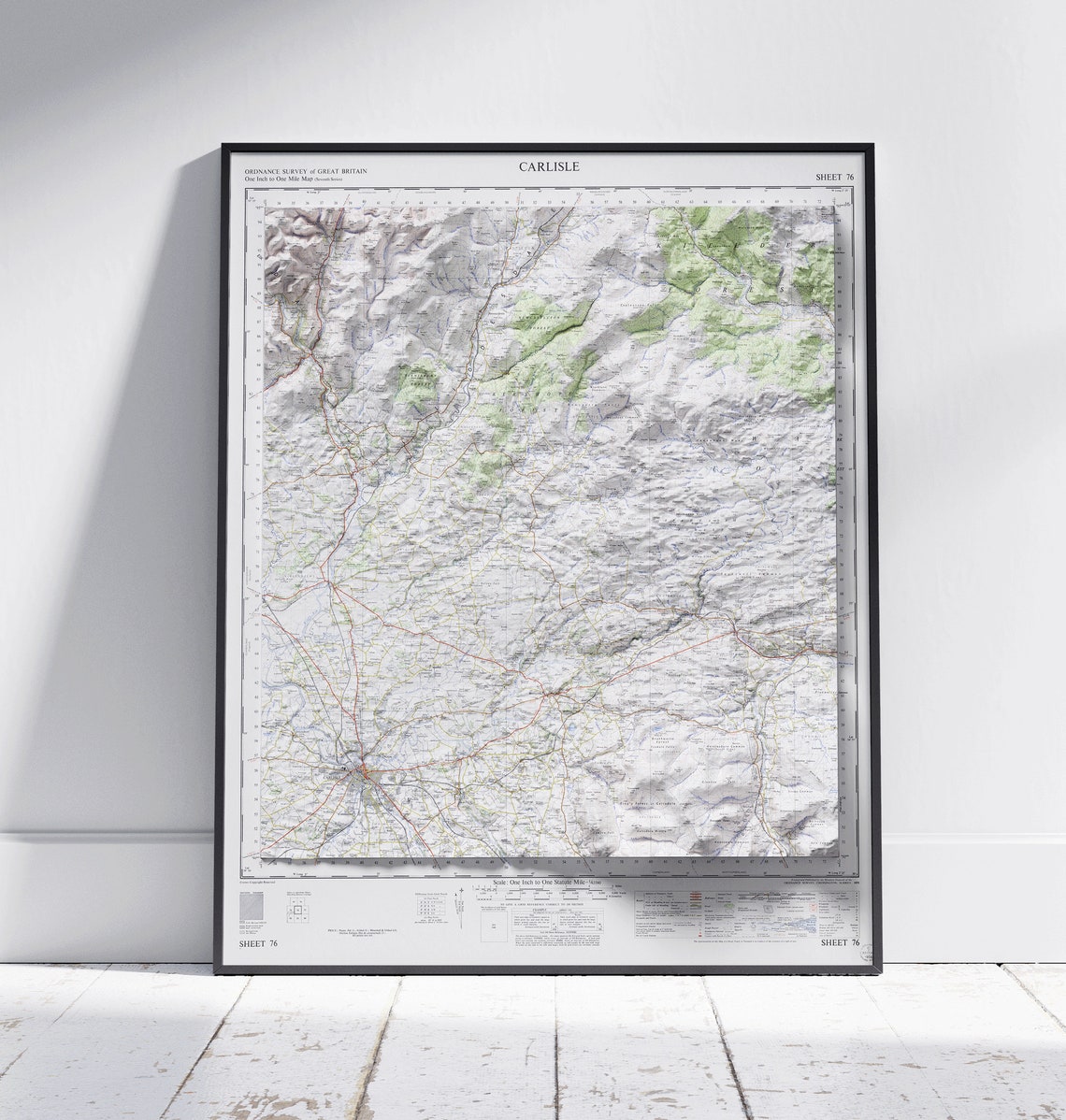 Carlisle England Vintage Ordnance Survey Map Sheet 76 Art Print