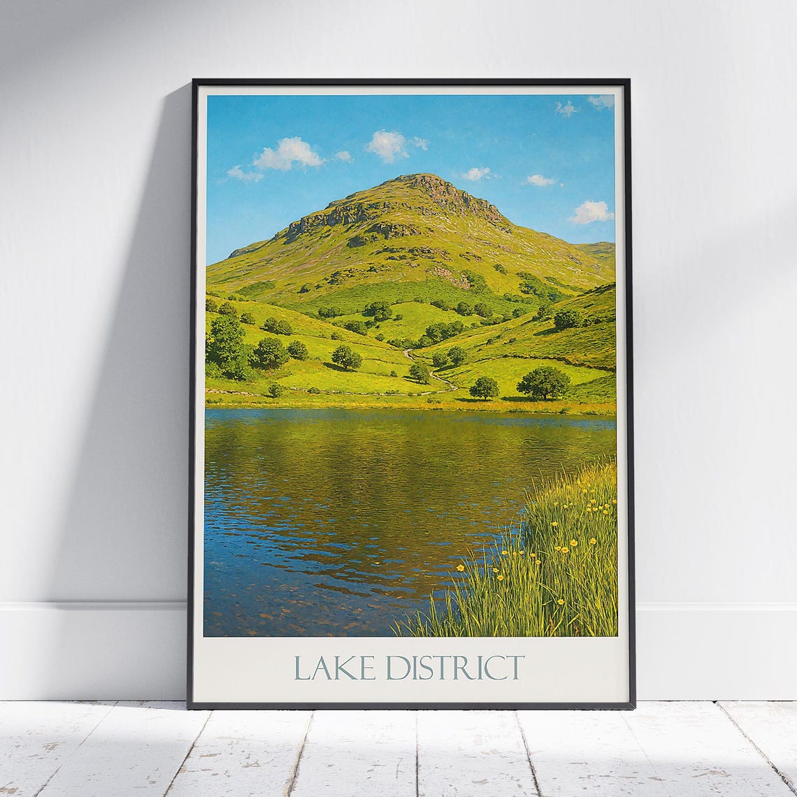 Lake District Tarn Crag Fell Reflection Tranquil Lake Poster