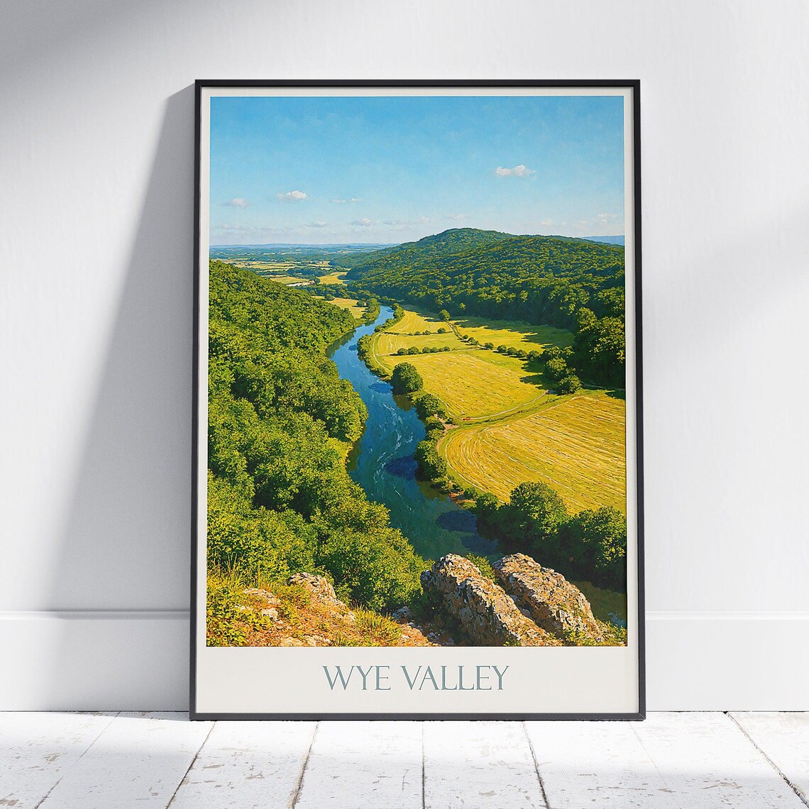 Wye Valley England River Valley Green Hills Landscape Travel Poster