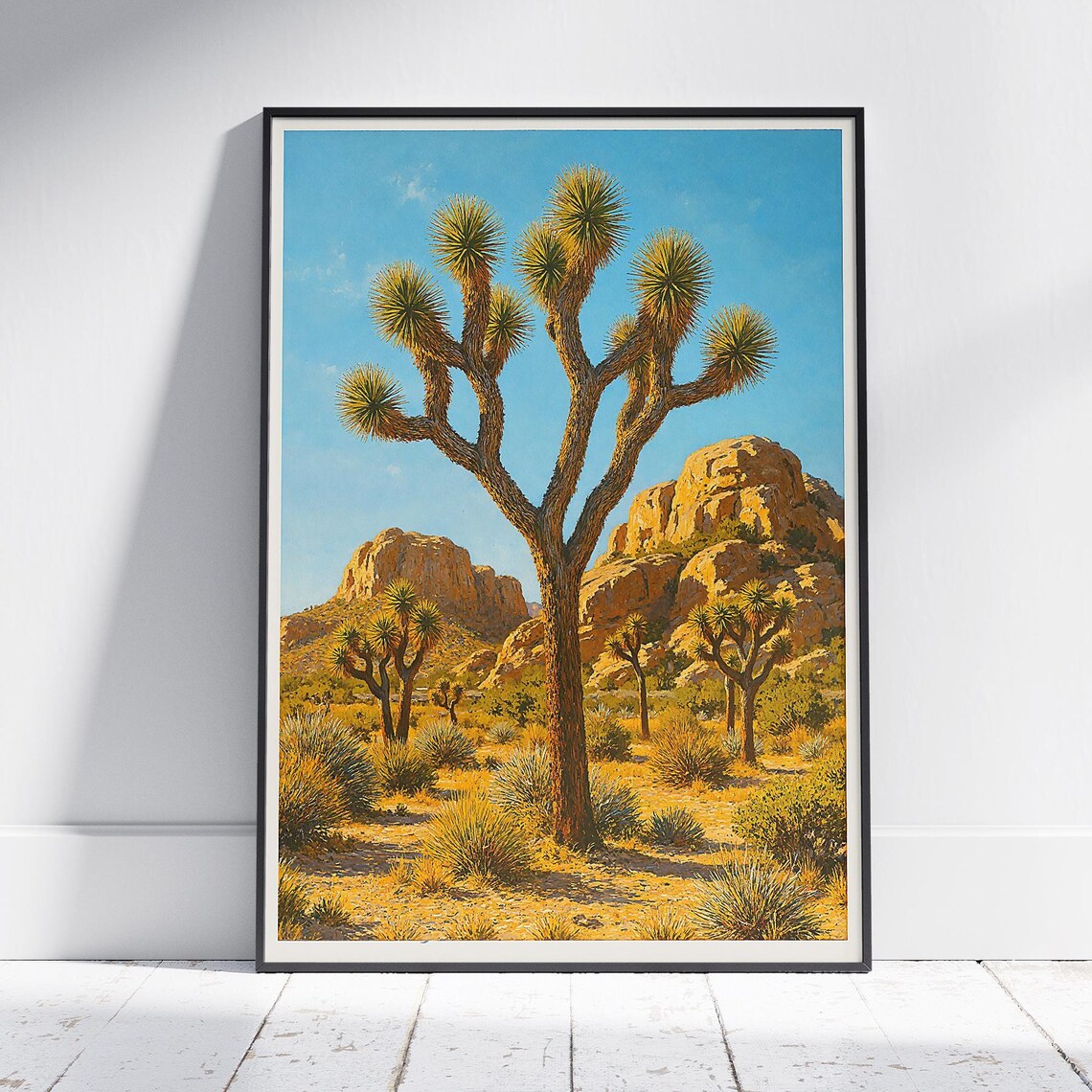 Joshua Tree National Park Poster Desert Landscape Rock Formation Artwork