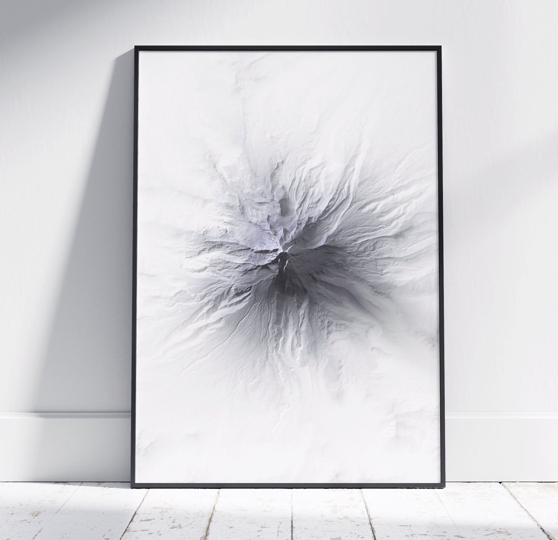 Mount Hood Oregon Minimalist Topographic Relief Mountain Art Poster