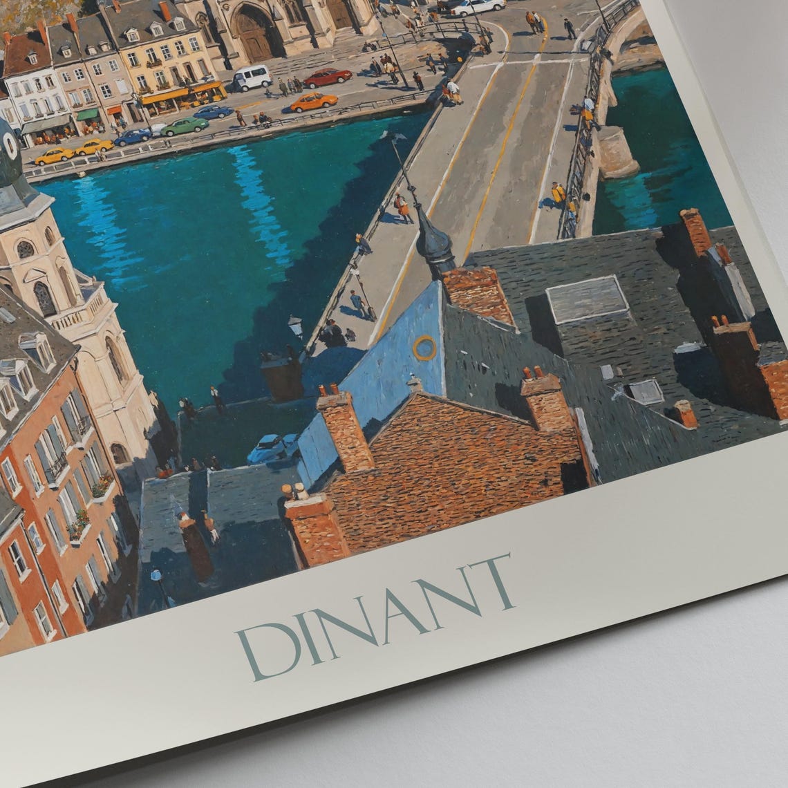 Dinant Belgium Citadel Meuse River Aerial Town View Travel Poster - Image 4