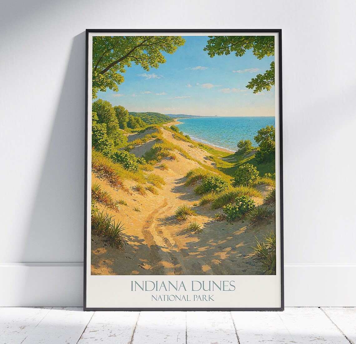 Indiana Dunes National Park Lake Michigan Dune Trail Travel Poster