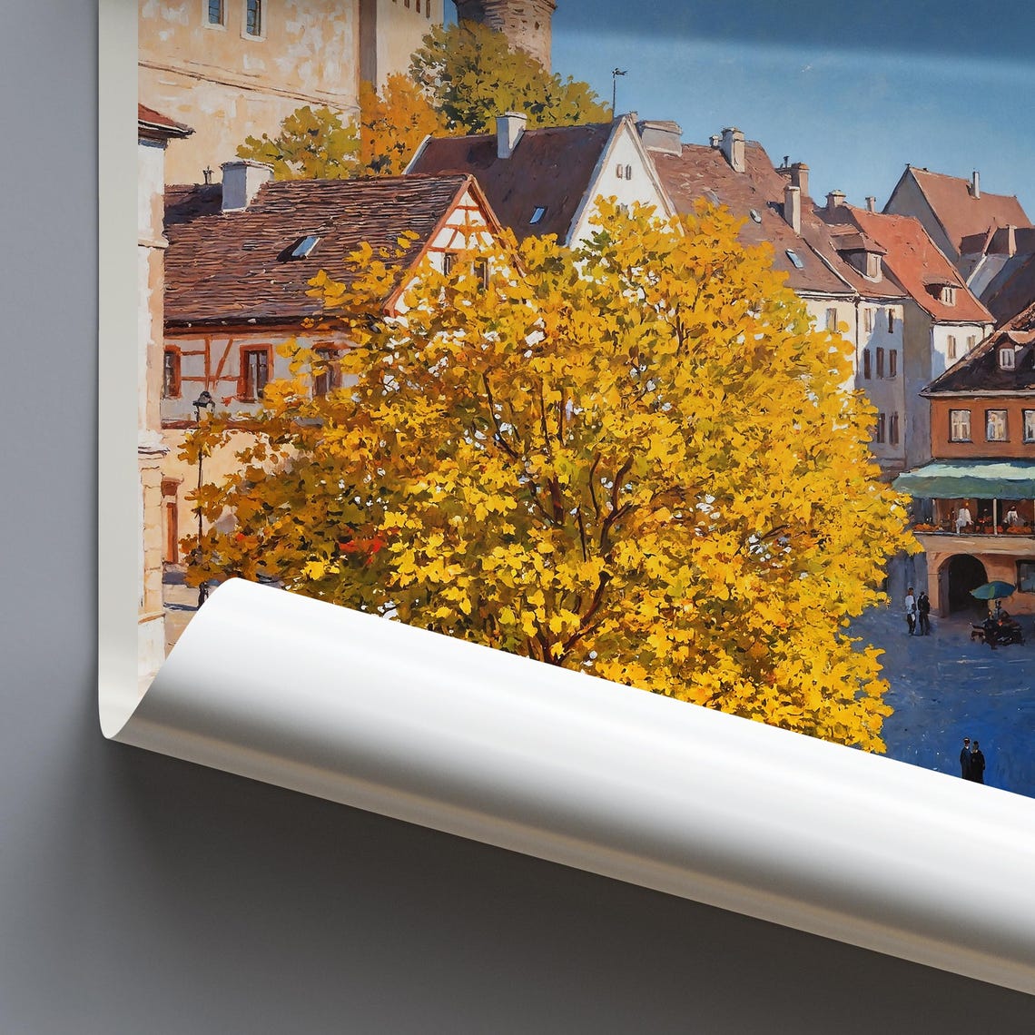 Nuremberg Germany Old Town Castle Autumn Painted Travel Poster - Image 4
