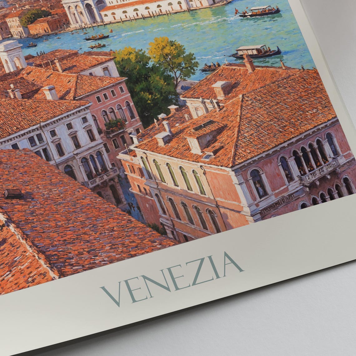 Venice Venezia Grand Canal Aerial Rooftops Italy Travel Poster - Image 3