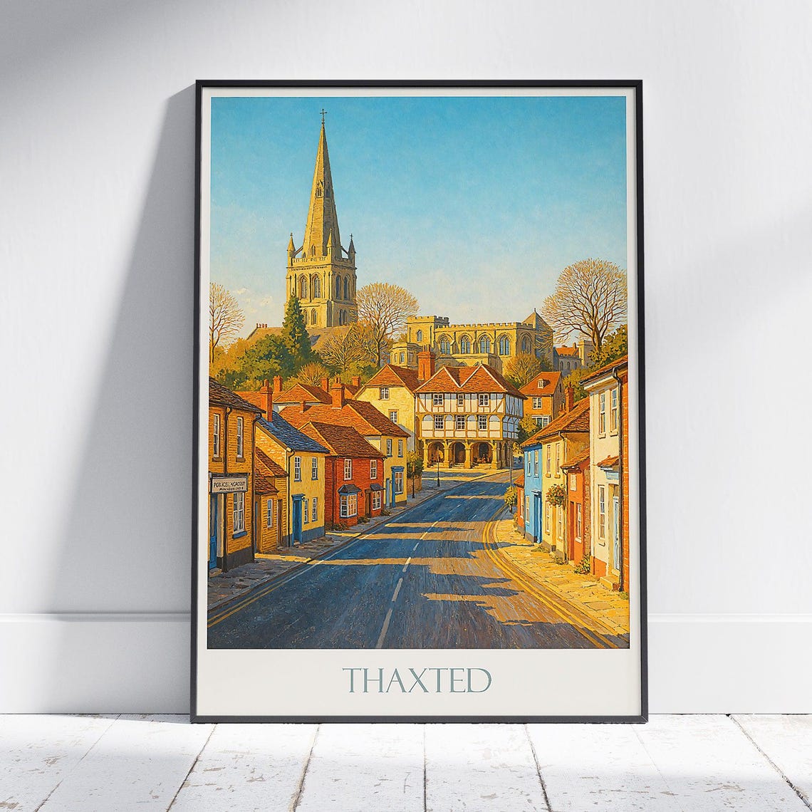 Thaxted England Historic Village Church Spire Street Scene Poster