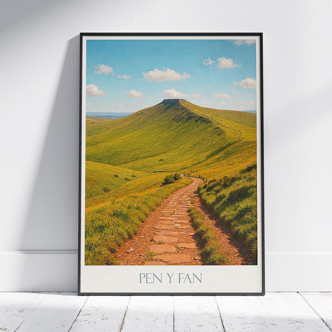 Pen Y Fan Brecon Beacons Wales Mountain Hiking Trail Travel Poster