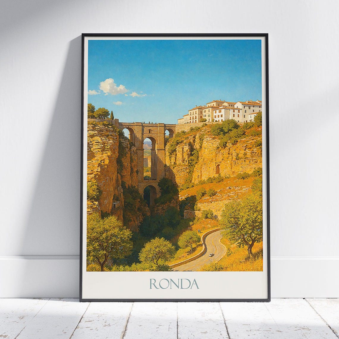 Ronda Spain Puente Nuevo Bridge Cliffs Andalusia Travel Poster