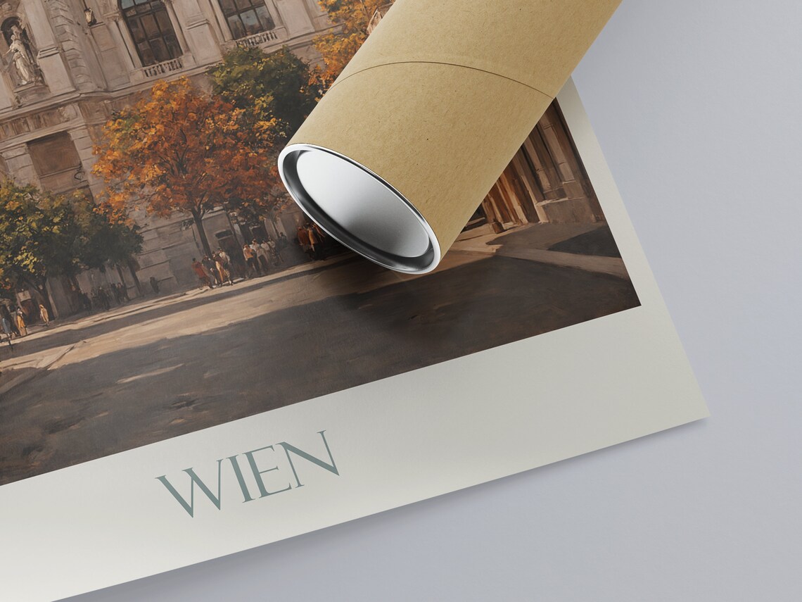 Vienna Austria Grand Palace Autumn Street Historic City Painted Poster - Image 2