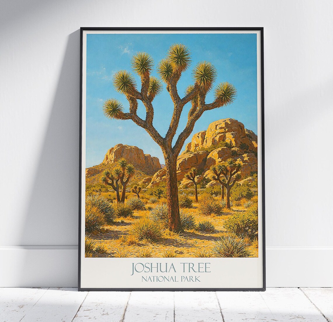 Joshua Tree National Park Desert Cactus Vintage California Travel Poster