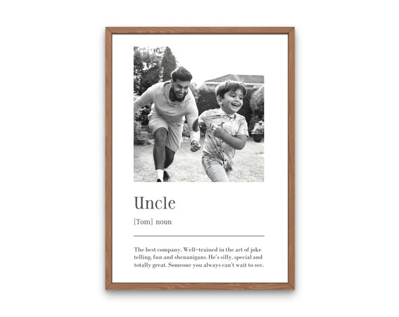 Personalised Uncle Definition Art Print, Gift For Uncle