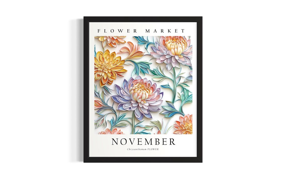 February Birth Flower Violet Flower Market Style Wall Decor Poster