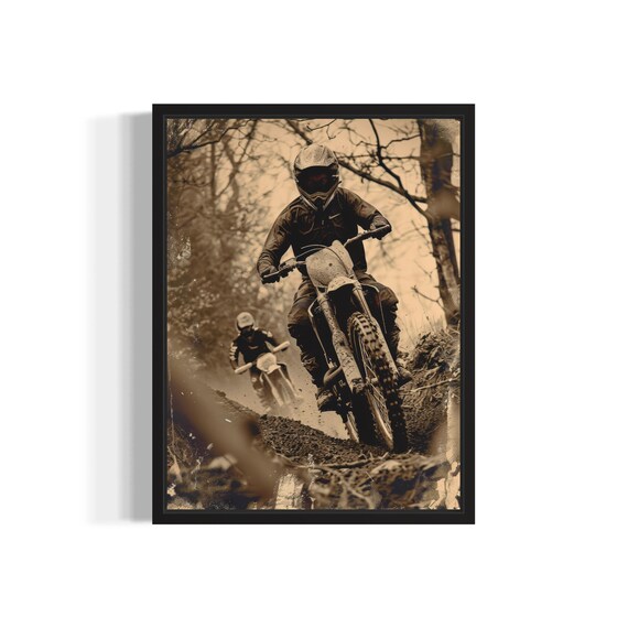 Enduro Motorcycle Off-Road Dirt Race Gothic Vintage Photo Poster