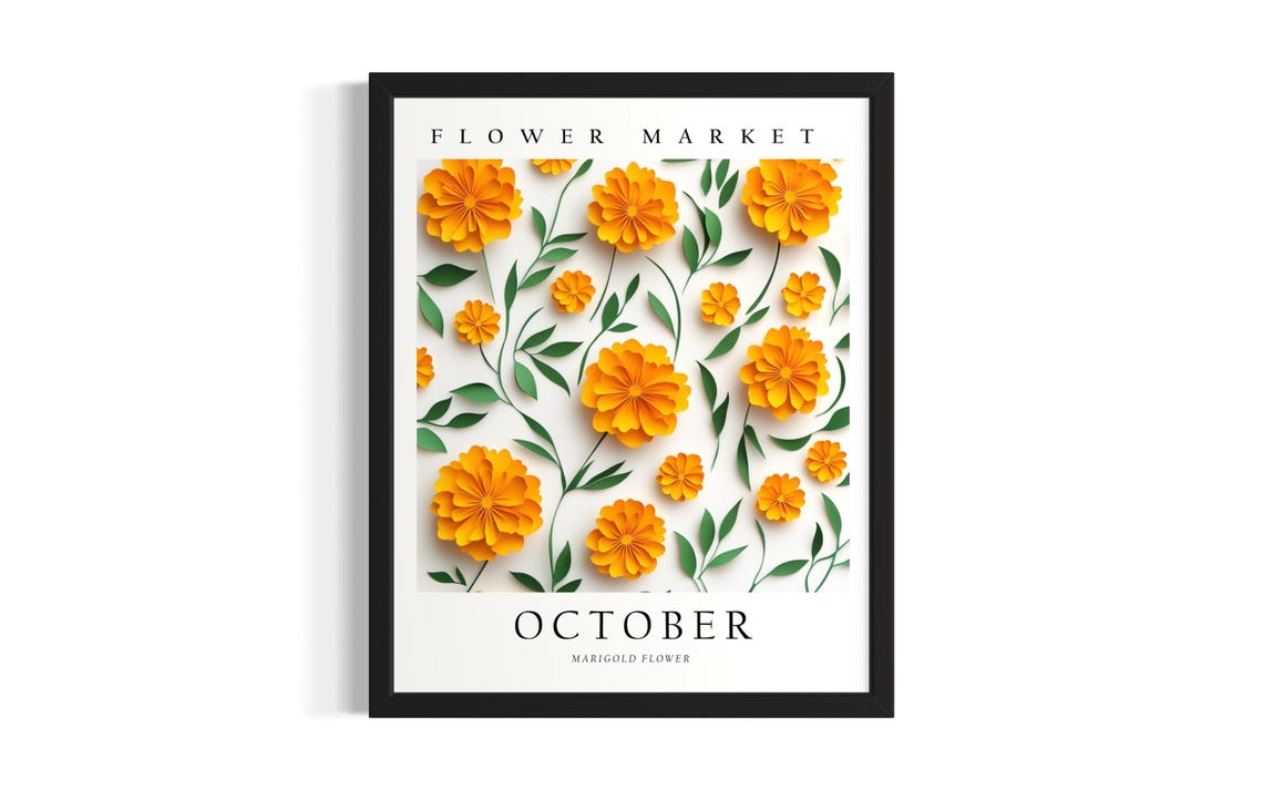 January Birth Flower Carnation Flower Market Style Wall Decor Poster