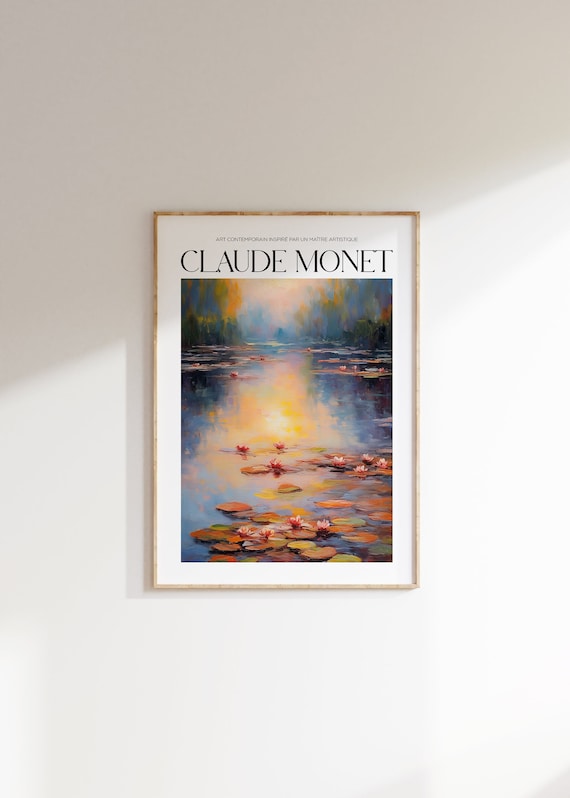 Claude Monet Poster, Mid-Century Modern Wall Art