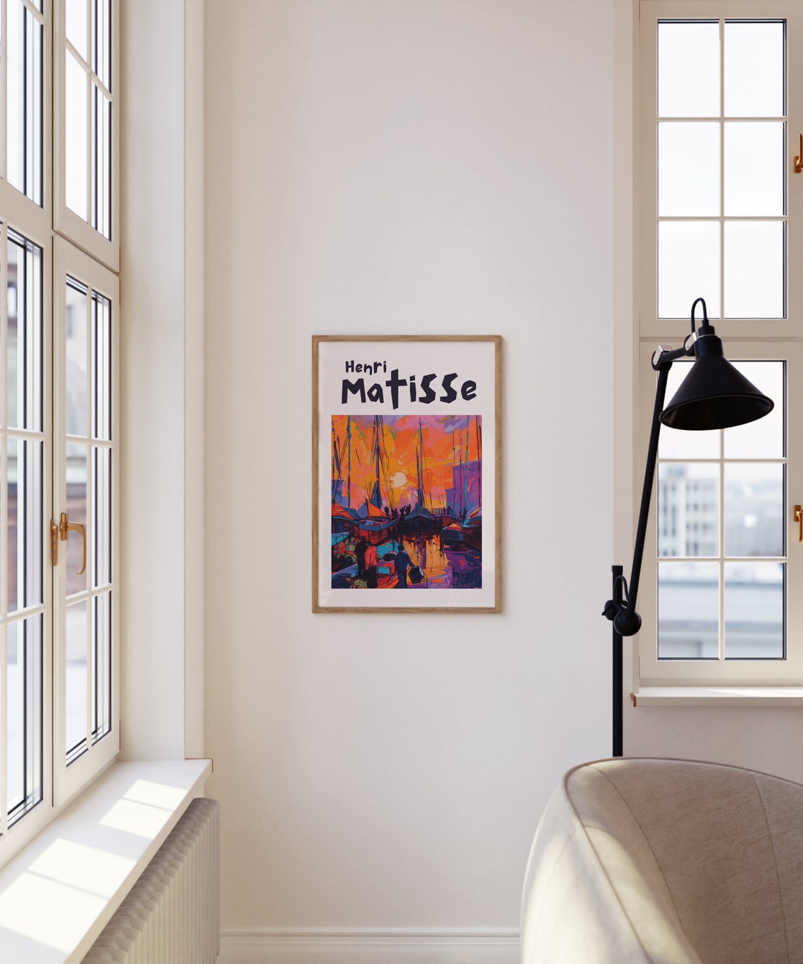 Henri Matisse Colorful Harbor Sunset Sailboats Evening Art Poster - Image 3