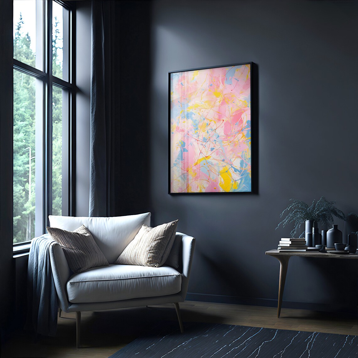 Jackson Pollock Style Colorful Drip Abstract Painting Poster - Image 4