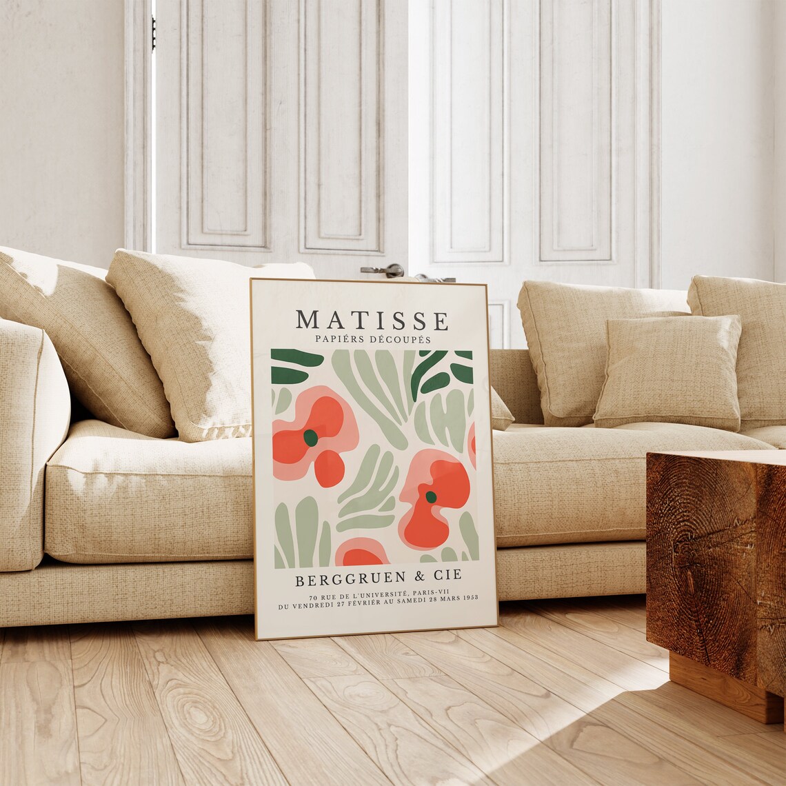 Henri Matisse-Inspired Minimalist Neutral Art Print