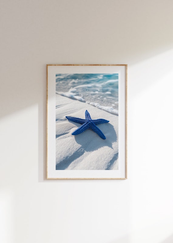 Starfish Sands Poster, Neutral Nautical Decor