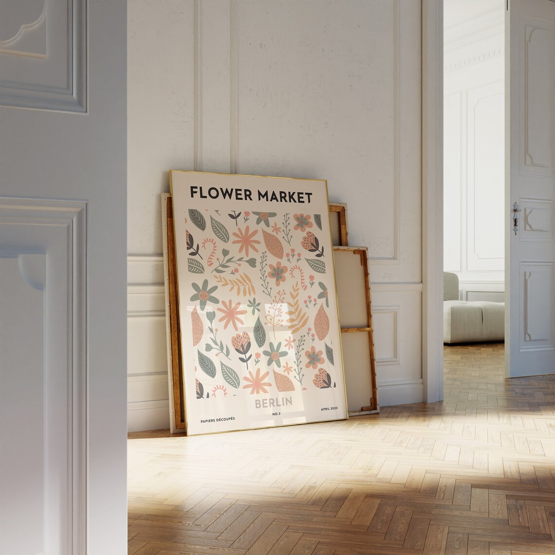 Flower Market Berlin Retro Orange Blossom Papiers Decoupes Poster - Image 2