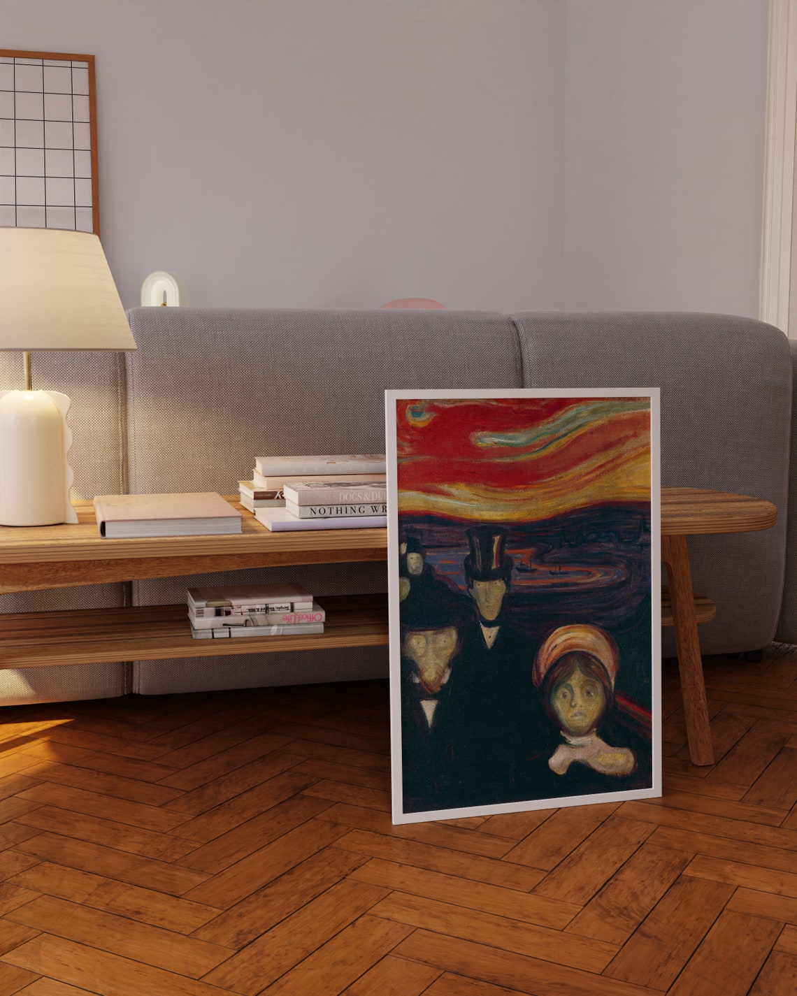 Edvard Munch Anxiety Fiery Sunset Staring Faces Expressionist Poster - Image 4