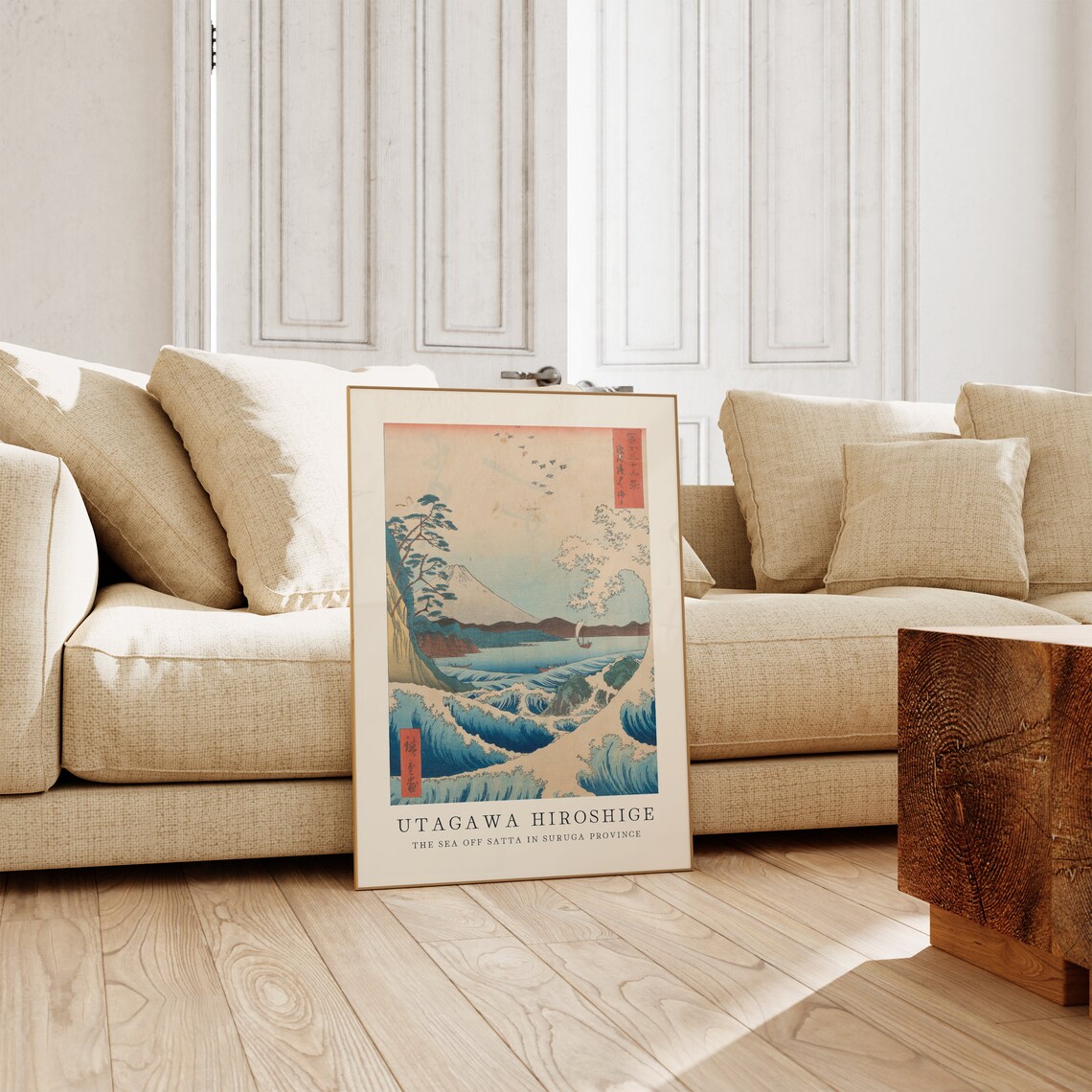 Utagawa Hiroshige Sea Off Satta Suruga Mount Fuji Art Poster - Image 2