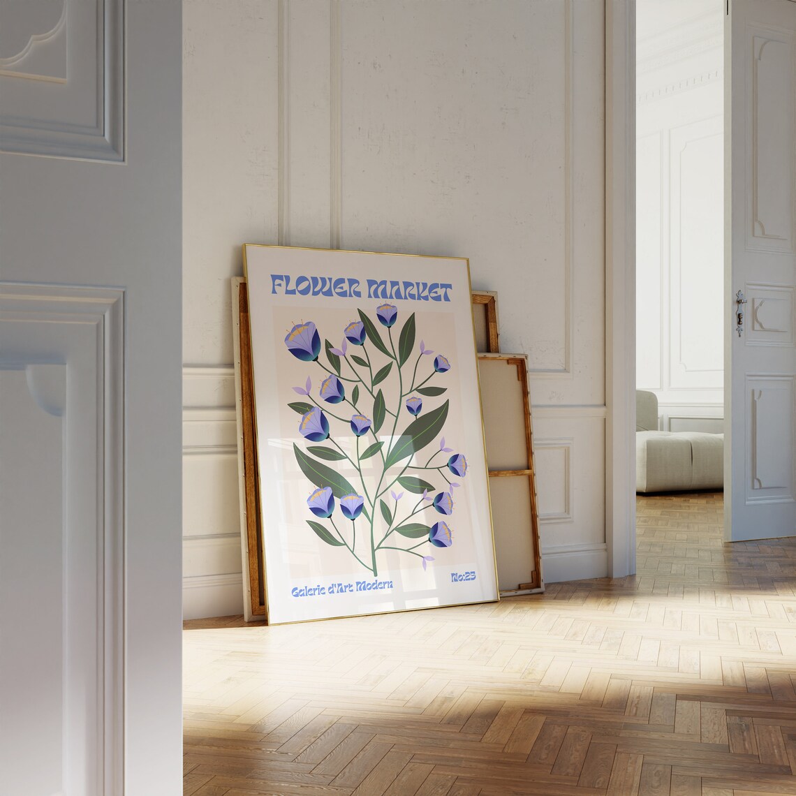 Flower Market Blue Floral Botanical Galerie dArt Moderna Poster - Image 2