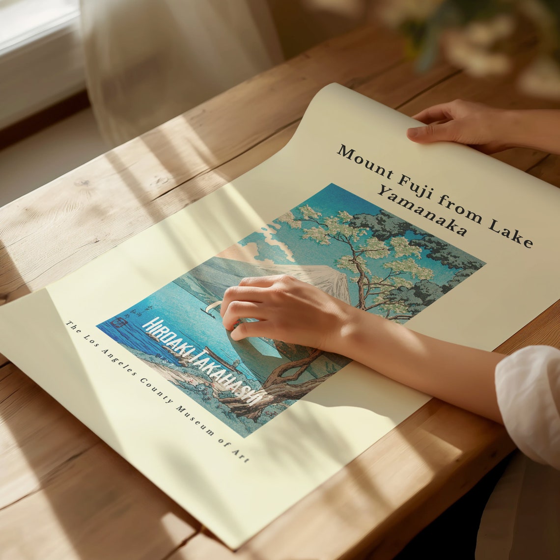 Hiroaki Takahashi Mount Fuji from Lake Yamanaka Blossom Tree Poster - Image 2