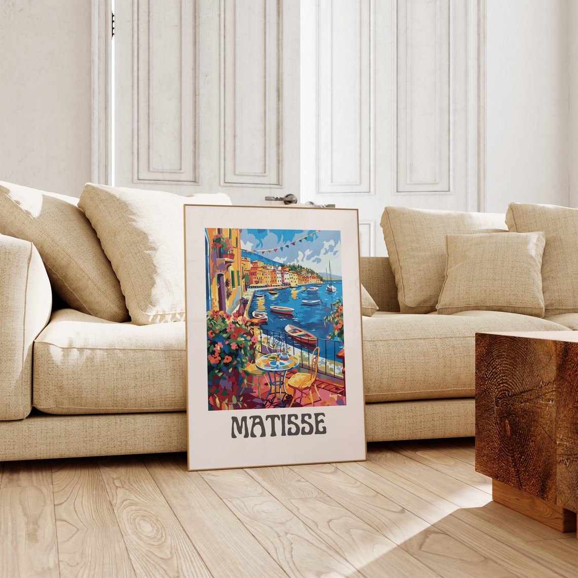 Henri Matisse Seaside Terrace Café Over Blue Harbor View Poster - Image 2