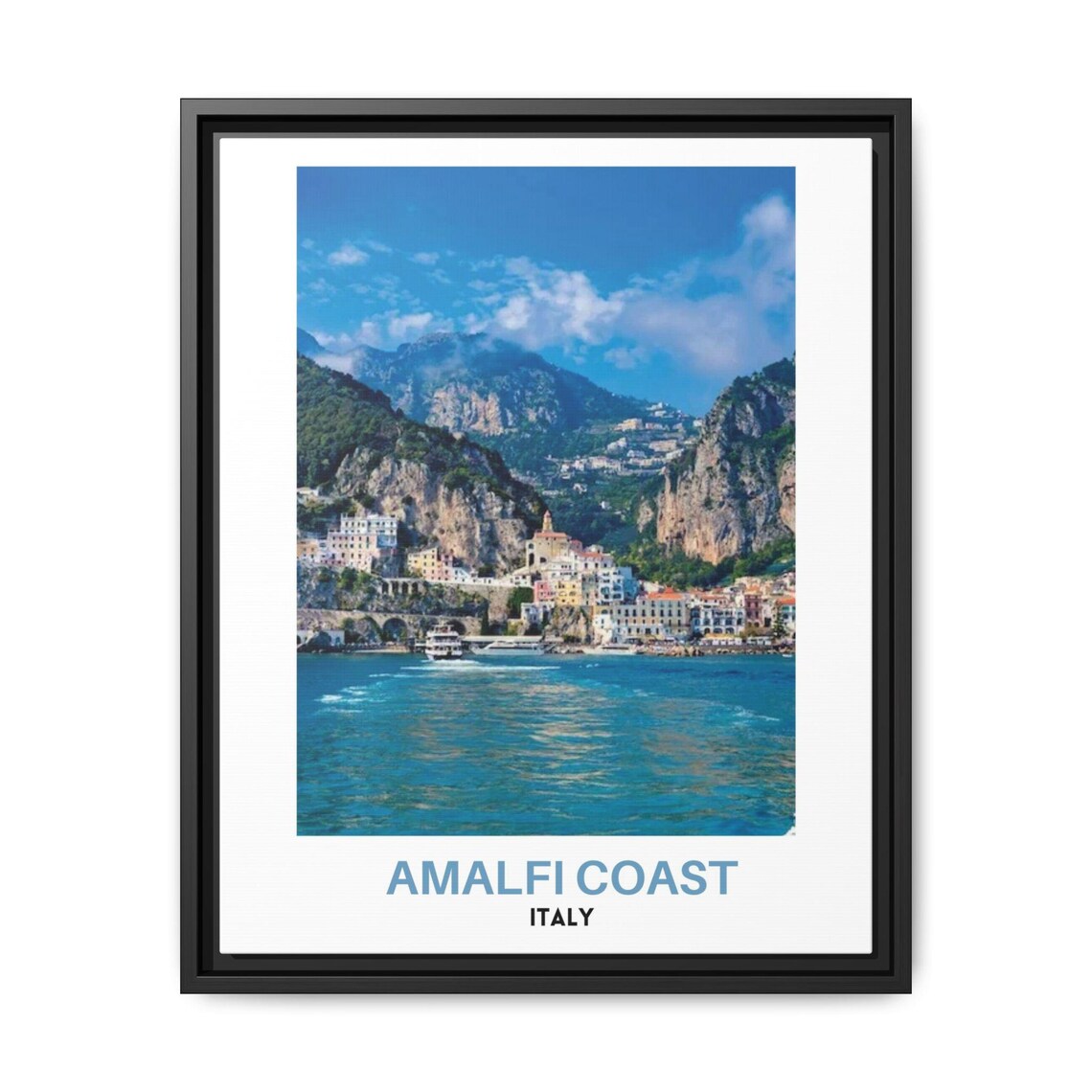 Amalfi Coast Cliffside Village Azure Sea Italy Travel Poster