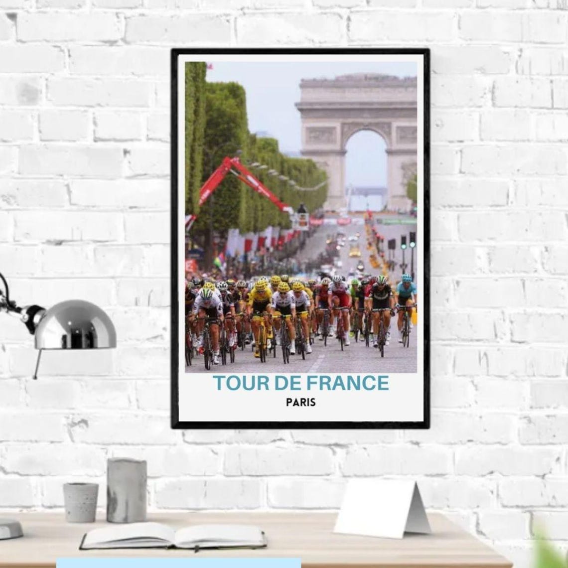 Tour de France Paris Peloton Champs Elysees Cycling Race Poster