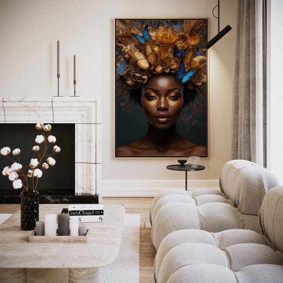 Golden Butterflies And Floral Splendor Artwork Wall Art