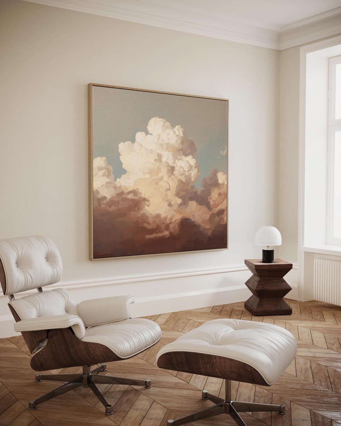 Cream Cloud Study Beige Sky Minimalist Calm Style Art Poster