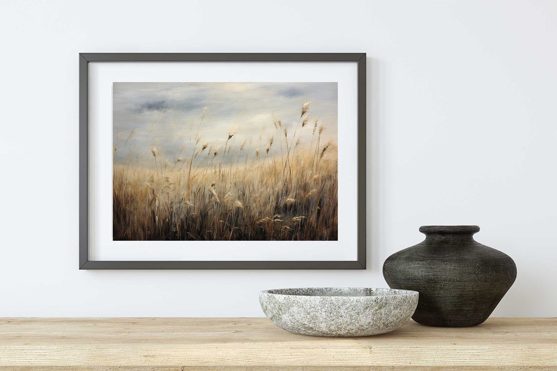 Wildflower Landscape Painting Vintage Landscape Art Print Antique Oil Painting Wall Art Art Print 107 - Image 5