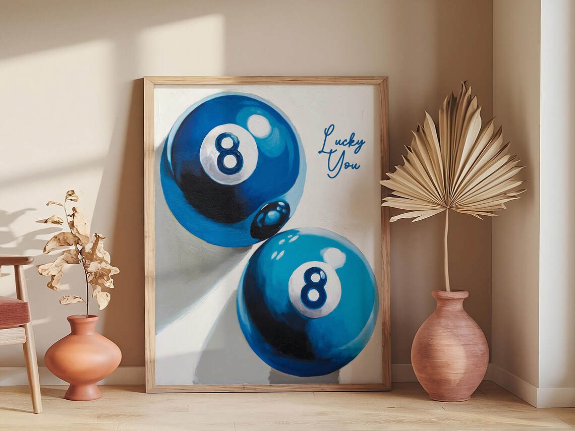 Personalized Lucky Me 8 Ball Retro Poster