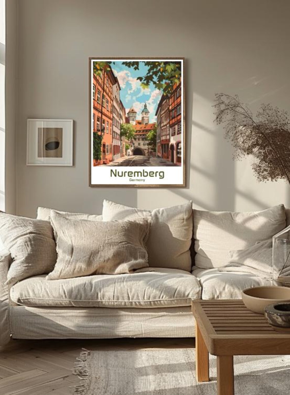 Nuremberg Germany Old Town Medieval Street Gate Scene Poster - Image 3