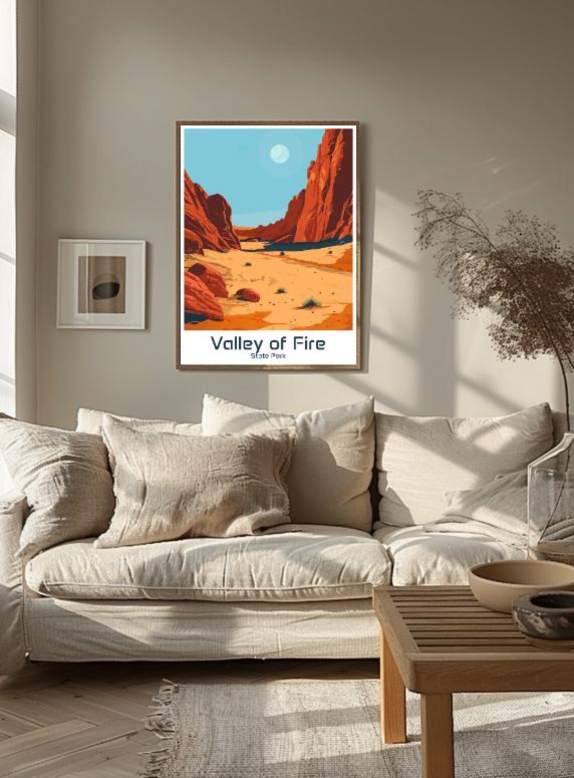 Valley Of Fire State Park Nevada Red Rock Canyon Under A Moonlit Sky Poster - Image 3