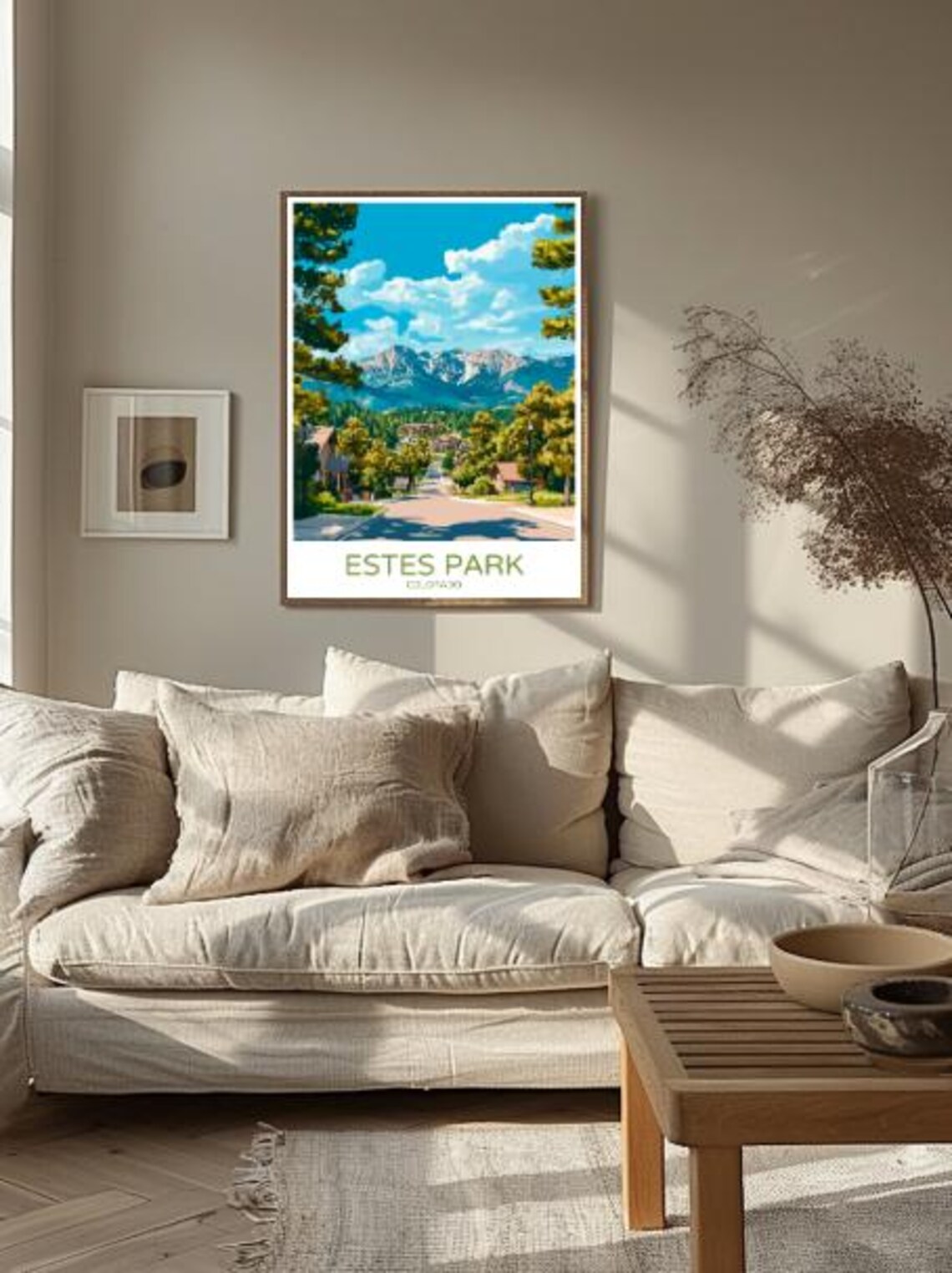 Estes Park Colorado Mountain Town Street Rocky Peak View Poster - Image 2