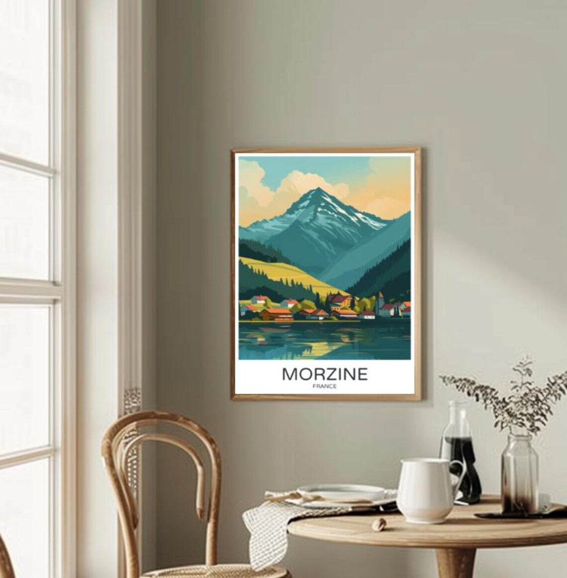 Morzine France Charming Alpine Village Lake Mountain Peak Poster - Image 2