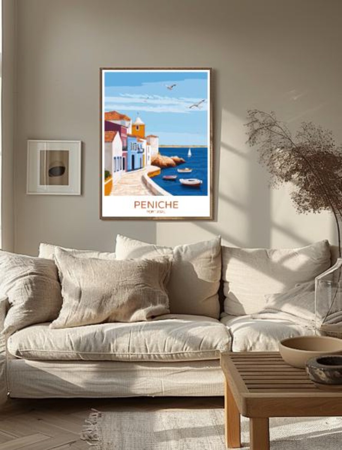 Peniche Portugal Colorful Harbor Houses Boats Seaside Town Poster - Image 2
