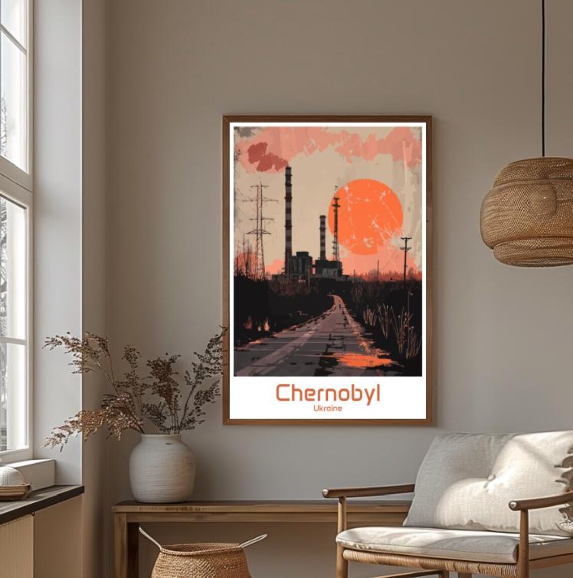 Chernobyl Ukraine Abandoned Nuclear Plant Sunset Road Poster - Image 4
