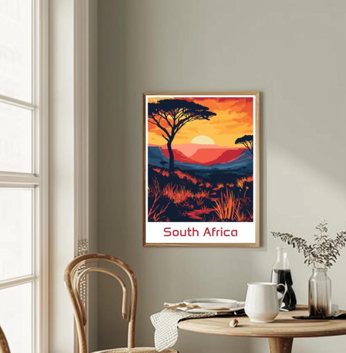 South Africa Travel Poster Scenic Safari Landscape Wall Art Wildlife Nature Print South Africa Decor For Home - Image 2