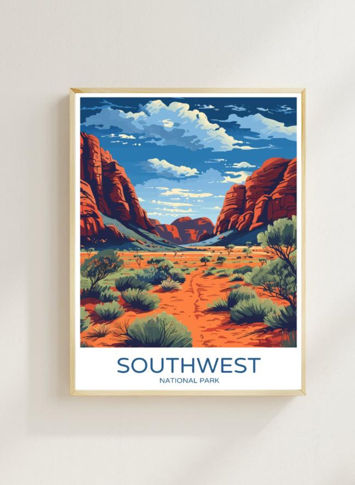 Southwest National Park Towering Red Rock Desert Canyon Vista Poster